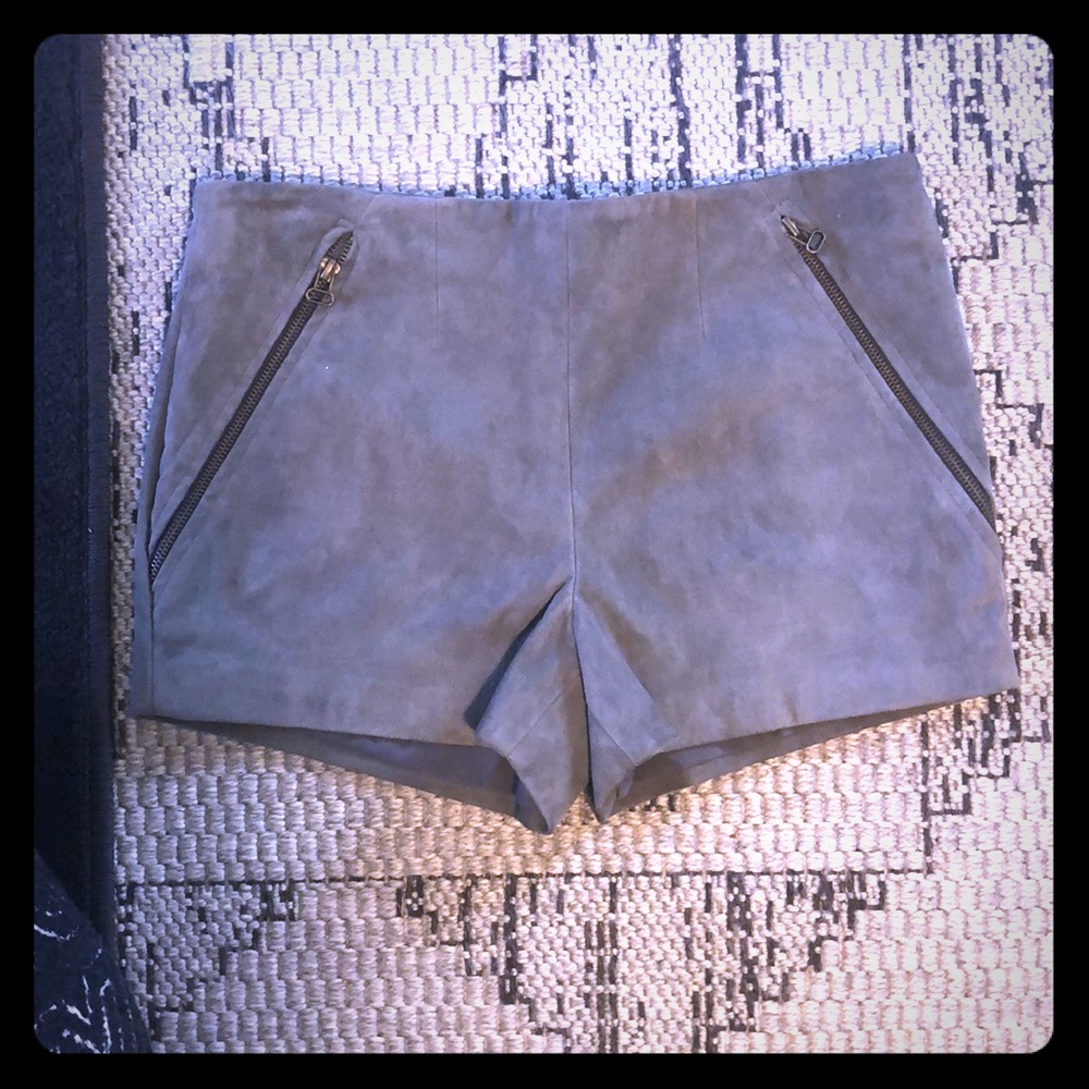Rebecca Minkoff leather shorts in grey